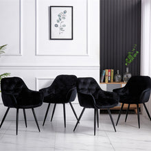 Load image into Gallery viewer, Ainpecca Set of 2/4 Dining Chairs Set Velvet Padded Seat Metal Leg Kitchen ArmChairs Office 039MC