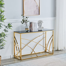 Load image into Gallery viewer, Ainpecca Silvery Coffee Table Stainless Steel Side Table Transparent Tempered Glass AS5