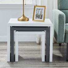 Load image into Gallery viewer, Ainpecca Nest of Tables High Gloss Coffee Tables with Tempered Glass Top 3 Pieces End Table Set TLYY