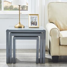 Load image into Gallery viewer, Ainpecca Nest of Tables High Gloss Coffee Tables with Tempered Glass Top 3 Pieces End Table Set TLYY