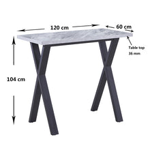 Load image into Gallery viewer, Ainpecca Bar Table Breakfast Counter Table with Marble Effect Top and Metal Legs Industrial Style Coffee Kitchen 104BT