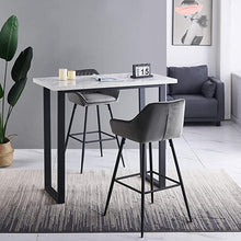 Load image into Gallery viewer, Ainpecca Bar Table Breakfast Counter Table with Marble Effect Top and Metal Legs Industrial Style Coffee Kitchen 105BT