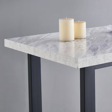 Load image into Gallery viewer, Ainpecca Bar Table Breakfast Counter Table with Marble Effect Top and Metal Legs Industrial Style Coffee Kitchen 105BT