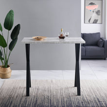 Load image into Gallery viewer, Ainpecca Bar Table Breakfast Counter Table with Marble Effect Top and Metal Legs Industrial Style Coffee Kitchen 104BT