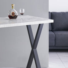 Load image into Gallery viewer, Ainpecca Bar Table Breakfast Counter Table with Marble Effect Top and Metal Legs Industrial Style Coffee Kitchen 104BT