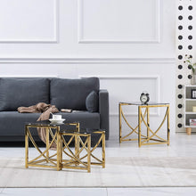 Load image into Gallery viewer, Ainpecca Nest of Coffee Tables Set 3 Piece Nesting Sofa End Side Table For Living Room 02CT
