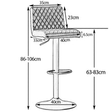 Load image into Gallery viewer, Ainpecca Bar Stools Set of 2 Velvet Chair Diamond Stitch 012MC