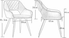 Load image into Gallery viewer, Ainpecca Dining Chairs Set of 2/4 Kitchen Chairs Living Room Chairs Velvet Padded Seat Metal Leg 174