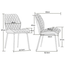 Load image into Gallery viewer, Ainpecca Dining Chairs Set of 2/4 Kitchen Chairs Living Room Chairs Velvet Padded Seat Metal Leg A007MC