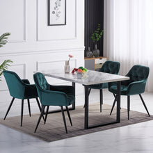 Load image into Gallery viewer, Ainpecca Dining Set Wooden Dining Table MDF Marble Sticker+4 Dining Chairs 108/039MC