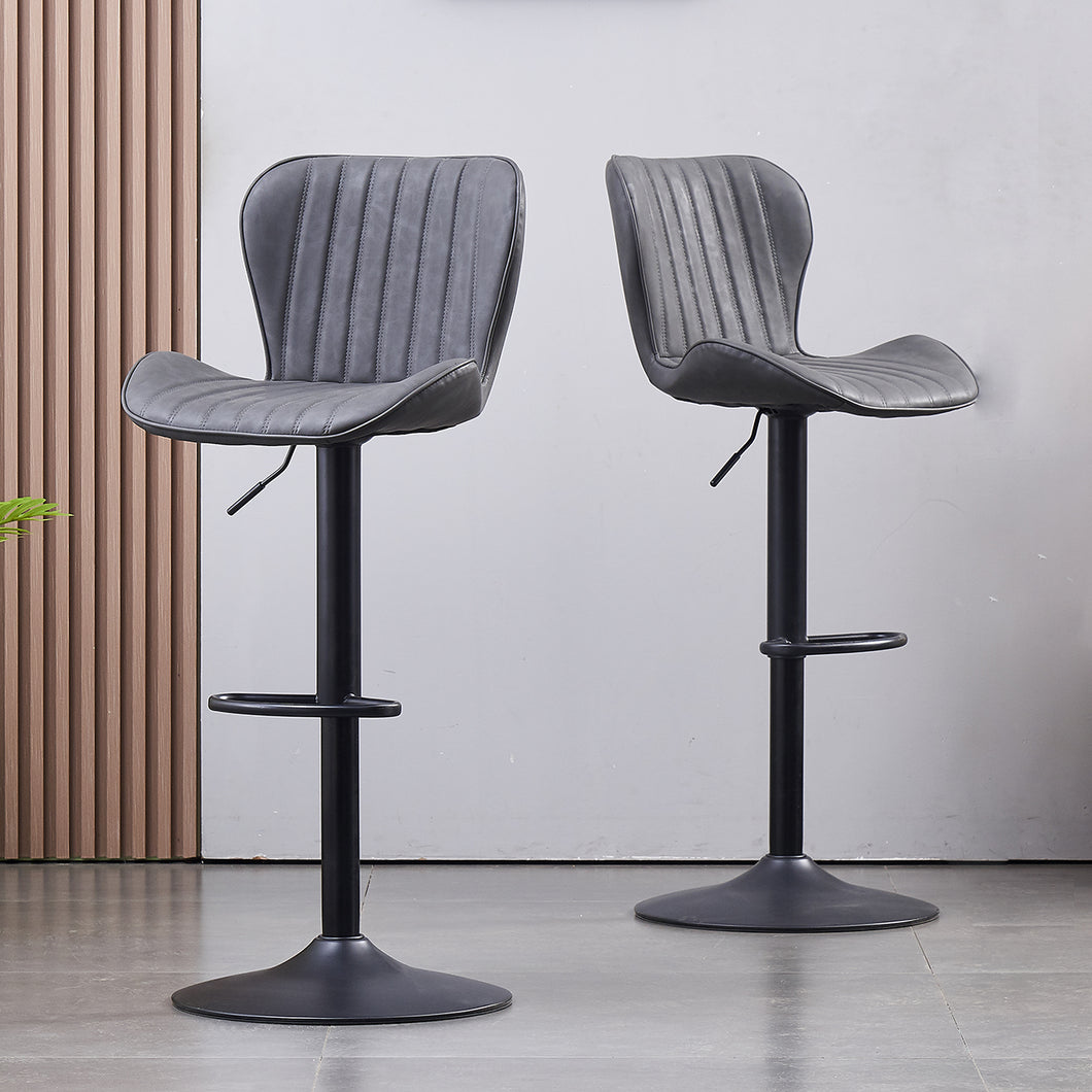 Ainpecca Bar Stools Set of 2 Faux Leather or Velvet Chair BC001MC AinpeccaOfficial Store