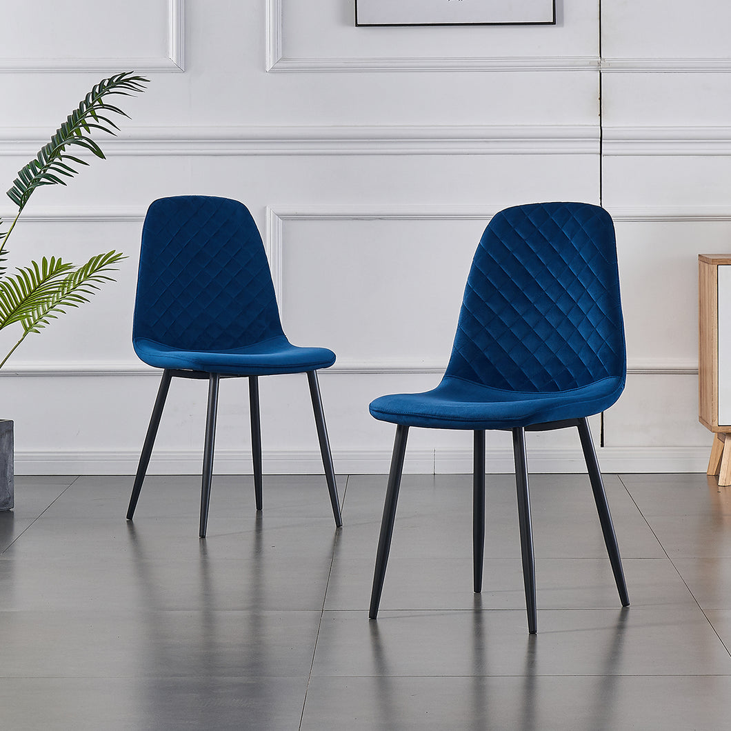 Ainpecca Dining Chairs Set of 2/4 Velvet Fabric Thickened Cushion Back